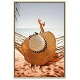  Slika - Hammock on the Beach (1 Part) Vertical 80x120 U prirodnom drvenom okviru | shoptok.hr