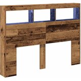 Ormarić za uzglavlje s LED svjetlima staro drvo 140x17x102 cm | shoptok.hr
