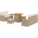  Sjedeća garnitura za vrt 8 kom. Bež poliratan 179 x 62 x 85 cm | shoptok.hr