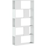 vidaXL Knjižna omara 5-nadstropna bela 80,5x23,5x162,5 cm inž. les | Shoptok.si