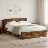  Okvir kreveta s pohranom Dimljeni hrast 135 x 190 cm | shoptok.hr