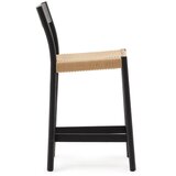 Kave Home Crna/u prirodnoj boji barska stolica od punog hrasta (visine sjedala 65 cm) Yalia – | shoptok.hr
