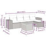 vidaXL Vrtna garnitura - 6-dijelni set vrtnih sofa s jastucima crni od poliratana - Crna sa spremištem 1 | shoptok.hr