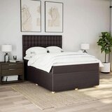 VidaXL Box spring postelja z vzmetnico temno rjav 140x190 cm blago, (21308987) Slike