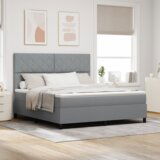  Krevet s oprugama i madracem svijetlo siva 180x200 cm tkanina | shoptok.hr