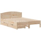 vidaXL Posteljni okvir z vzglavjem 140x200 cm trdna borovina, (21321851) | Shoptok.si