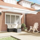 vidaXL samodejna retraktibilna tenda bela 300x250 cm, nadomestni material za tendo 3x2.5 m bela | Shoptok.si