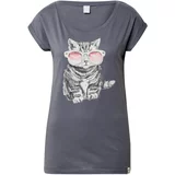 Iriedaily Majica 'Cat' antracit / temno roza / črna / bela