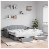 vidaXL Izvlečna dnevna postelja s predali svetlo siva 90x190 | Shoptok.si
