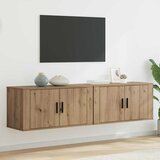 vidaXL Set stenskih televizijskih kabinetov 2 pcs Umetni hrast | Shoptok.si