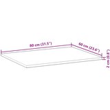  Ploča za radni stol neobrađena 80x60x2 cm od bagremovog drva | shoptok.hr