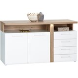 Hom`in komoda, bela, barve hrasta | Shoptok.si
