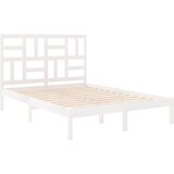  Okvir za krevet od masivne borovine bijeli 140 x 190 cm | shoptok.hr