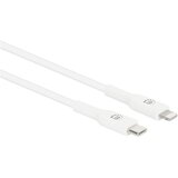 Manhattan USB-C v Lightning Sync/polnilni kabel USB-C moški v Apple MFi-certified 8-pin Lightning konektor 1 m za iPhone/iPad/iPod 480 Mbit/s bel Manh, (20530678) | Shoptok.si