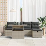  6-dijelni vrtni sofa set s jastučićima svijetlosivi poli ratan | shoptok.hr