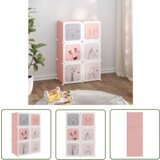 The Living Store Kockasta omarica za otroke s 6 kockami roza PP - Omarica Za Shranjevanje, (21744680) | Shoptok.si