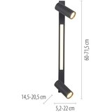 SCHÖNER WOHNEN 11793-18 - LED spot svetlo DANTE 2xGU10/10W+LED/7,2W crna | Eponuda.com