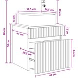  Umivaonik s policom za zid Hrast sonoma 49 x 41 x 63 cm | shoptok.hr