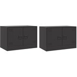 TV ormarići 2 kom crni 67 x 39 x 44 cm čelični | Eponuda.com