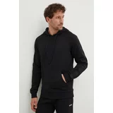 Hugo Bombažen pulover moški, črna barva, s kapuco, 50520502