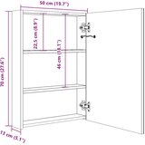  LED kupaonski ormarić s ogledalom 50 x 13 x 70 cm | Eponuda.com