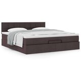 vidaXL Otomanski posteljni okvir z vzmetnico temno rjava 180x200 cm | Shoptok.si
