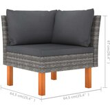  Vrtna sedežna garnitura z blazinami 4-delna poli ratan siva, (20580793) | Shoptok.si