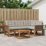  Set vanjskih sofa 5 kom. Prirodna i svjetlosiva | shoptok.hr