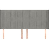  Uzglavlje s ušima svjetlosivo 203x16x118/128 cm baršunasto | shoptok.hr