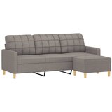  Trosjed s tabureom smeđesivi 180 cm od tkanine | shoptok.hr