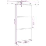 vidaXL Klizna vrata s priborom 102 5x205 cm kaljeno staklo i aluminij | shoptok.hr