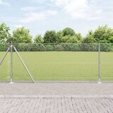 vidaXL zavarena žičana ograda s 13 flanšastih stupova 0.8x25 m pocinčani čelik | shoptok.hr