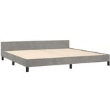  Posteljni okvir z vzglavjem svetlo siv 200x200 cm žamet, (20788093) | Shoptok.si