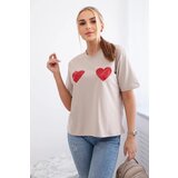 Kesi Cotton blouse with beige heart print | shoptok.hr