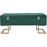  Klupa s pretincem za pohranu 105 cm zelena baršunasta | shoptok.hr