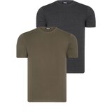 Dewberry DUAL SET T8569 BIKE COLLAR MENS T-SHIRT-ANTHRACITE-KHAKI | shoptok.hr