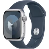 Apple Watch S9 GPS, 45mm, Silver Aluminium Case, Storm Blue Sport Band - S/MID: EK000561202