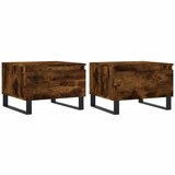  The Living Store Klubska mizica 2 kosa dimljeni hrast 50x46x35 cm inženirski les - Klubska Mizica, (21448357) | Shoptok.si