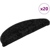  Stopniščne preproge 20 kosov 56x17x3 cm črne polkrožne | Shoptok.si