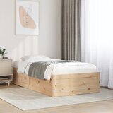 Maison Chic Posteljni okvir - Enojna postelja - Postelja za odrasle brez vzmetnice 90x200 cm trdna borovina-J6783, (21770540) | Shoptok.si
