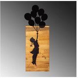 Wallity chıld and balloons black decorative wooden wall accessory | Eponuda.com