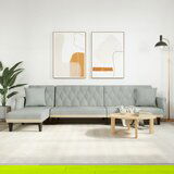 vidaXL Kutna garnitura na razvlačenje svjetlosiva 271x140x70 cm baršun | shoptok.hr