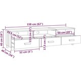 TV omarica HAMAR bela 158x40x40 cm trdna borovina, (20731167) | Shoptok.si