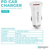  Auto punjac Pluginn PI-21S PD 20W QC 3.0 18W sa PD Type-C na iPhone Lightning kabel | Eponuda.com