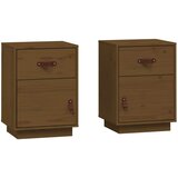 Maison Chic Dvo delni komplet Nočne omarice - Nočne mize medeno rjava 40x34x55 cm trdna borovina, (21688454) Cene