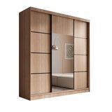 ADRK Drsna omara Keri s tremi vrati in ogledalom, 200 cm - SONOMA-ČRNA | Shoptok.si