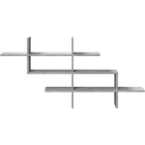  Zidna polica siva boja betona 124,5x18x60,5cm konstruirano drvo | Eponuda.com