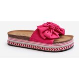 Kesi Women's platform slippers with bow Fuchsia Evatria Cene
