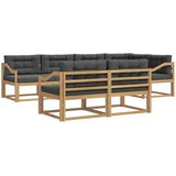 vidaXL Zunanja garnitura za sedenje 6 pcs Bela in antracit Poliester, (5000280715) | Shoptok.si