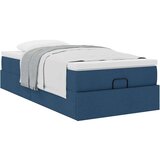 vidaXL Otomanski posteljni okvir z vzmetnico moder 90x200 cm blago | Shoptok.si